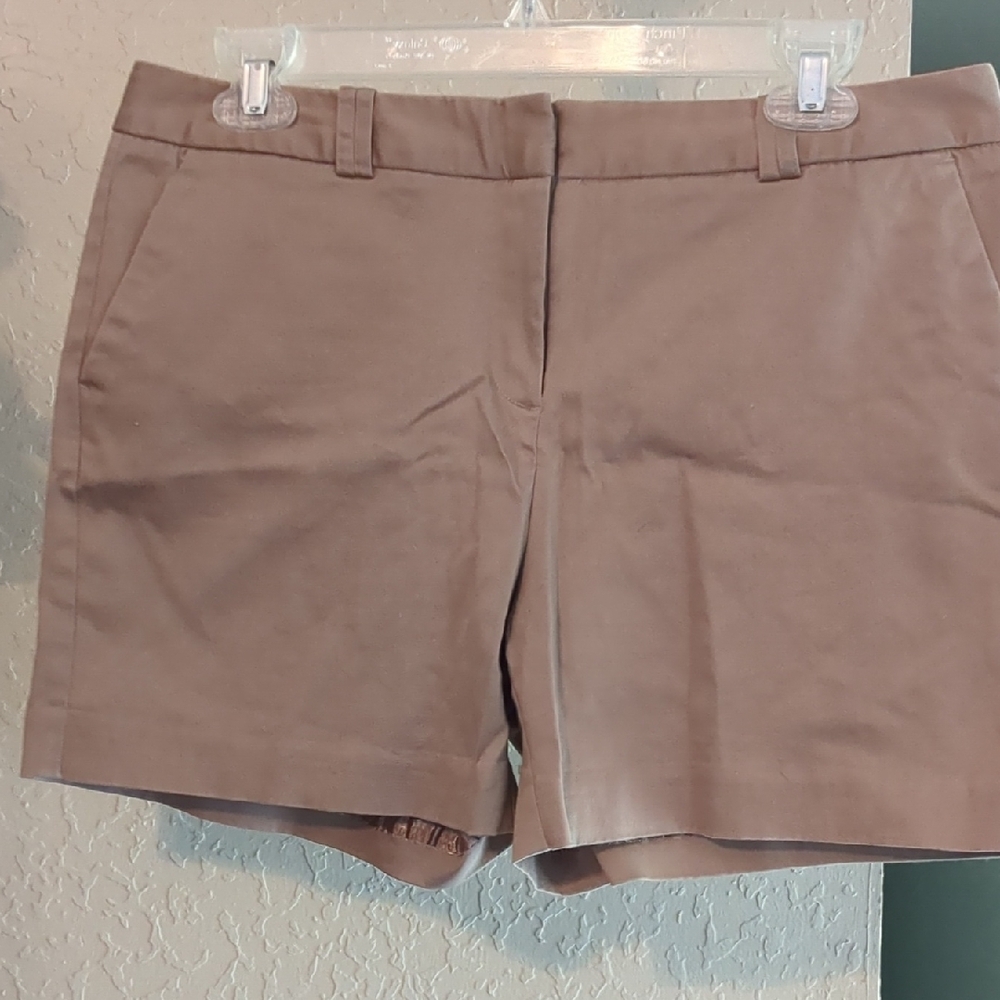 Worthington Tan Bermuda Shorts Tailored Cotton Twill NWOT